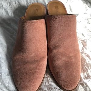 Madewell pink suede mules size 8